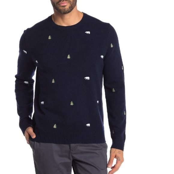 Brook Brothers Embroidered Wool Blend Sweater - Picture 1 of 8